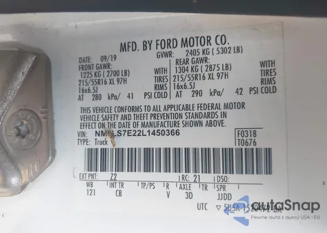 2020 Ford Transit Connect Xl z USA, uszkodzony, nr VIN NM0LS7E22L1450366
